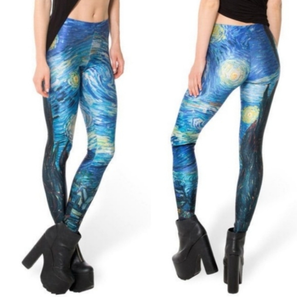 Blackmilk L Vincent Van Gogh Starry Night Leggings